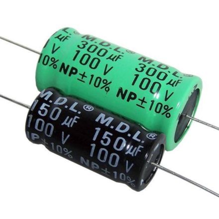 Electrolytic Cap 470,00µF 100VDC 10% NP MDL dia-22 / 45mm. hor.