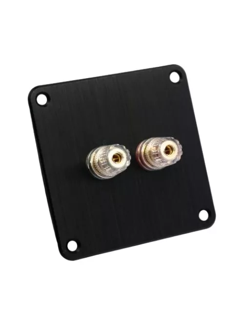 Csatlakozó tálca fekete elox, Al 100/100/3mm aranyozott aljzatokkal