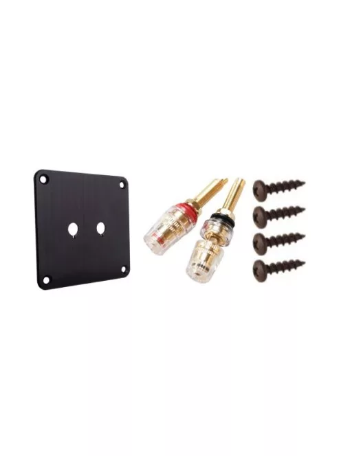 Csatlakozó tálca fekete elox, Al 100/100/3mm aranyozott aljzatokkal