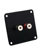 Terminal plate black anodized Al 100/100/3mm + pair of binding posts satin-nickel