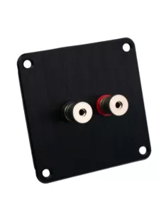   Terminal plate black anodized Al 100/100/3mm + pair of binding posts satin-nickel