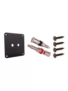 Terminal plate black anodized Al 100/100/3mm + pair of binding posts satin-nickel