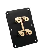 Csatlakozó tálcalap + 4 db M9 banánaljzat aranyozott