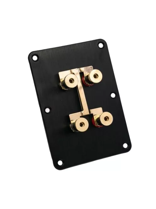 Csatlakozó tálcalap + 4 db M9 banánaljzat aranyozott