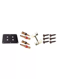 Csatlakozó tálcalap + 4 db M9 banánaljzat aranyozott