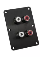 Csatlakozó tálcalap + 4 db M9 banánaljzat arany/nikkel