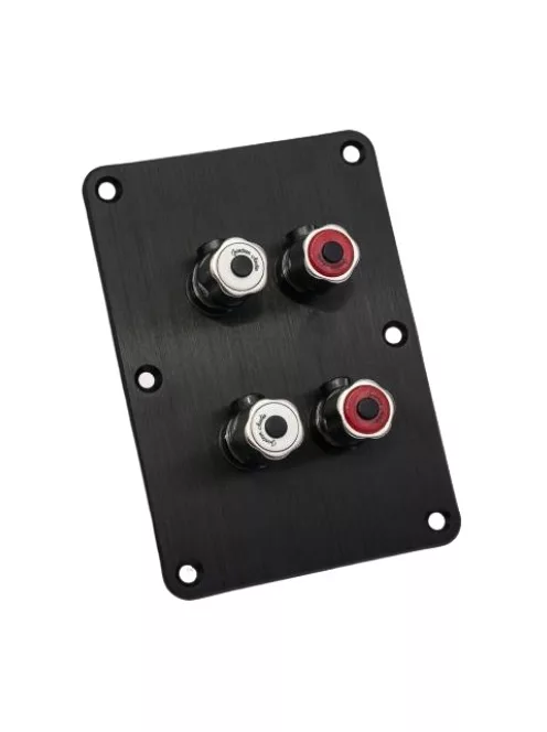 Csatlakozó tálcalap + 4 db M9 banánaljzat arany/nikkel