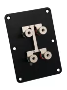 Csatlakozó tálcalap + 4 db M9 banánaljzat nikkelezett