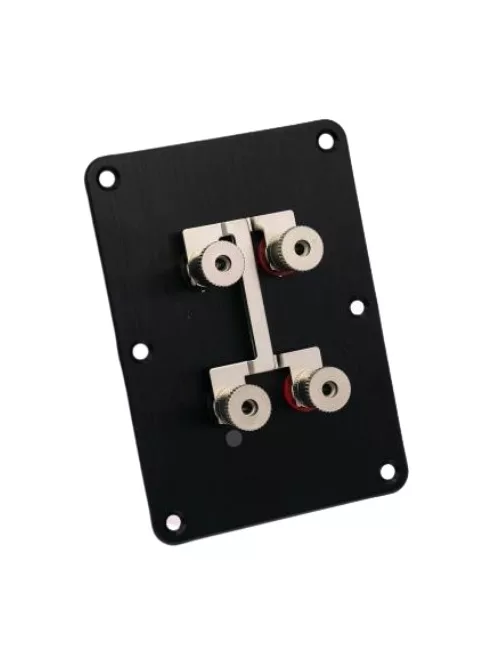 Csatlakozó tálcalap + 4 db M9 banánaljzat nikkelezett