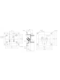   Square Speaker Terminal  716-2 - two gold plated binding post with plas.nut
