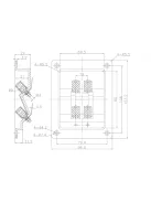 Szögletes dupla hangszóró terminál, kettős aranyozású