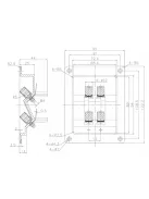 Szögletes hangszóró terminál kettős, aranyozott, fekete ABS