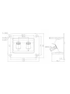 Szögletes hangszóró terminál kettős aranyozású