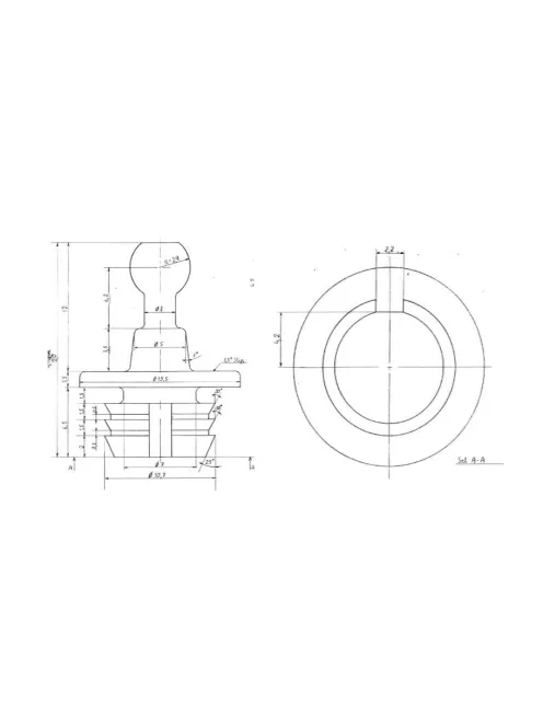 Grille Peg Male 900103 black PA-6 matches 900112 900113 900116