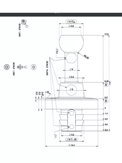 Grille Peg Male 900124 black PA-6 matches 900125