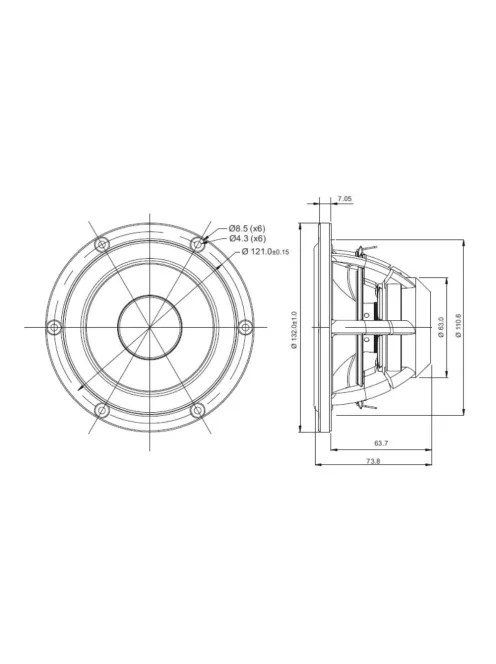 SATORI MW13P-8 5” mély-közép sugárzó