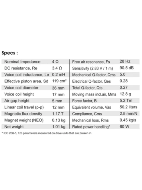 SATORI MW16P-4 6,5” mély-közép sugárzó