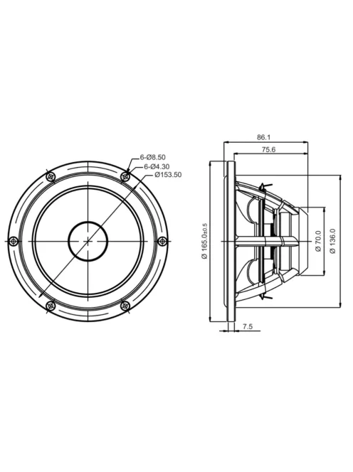 SATORI MW16P-4 6,5” mély-közép sugárzó