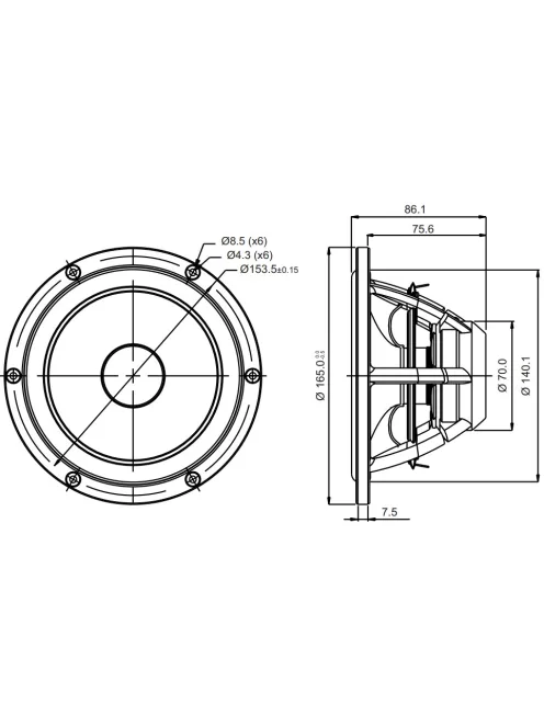 SATORI MW16PNW-4 mély-közép sugárzó