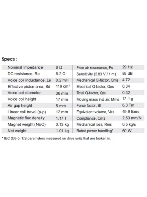 SATORI MW16PNW-8 mély-közép sugárzó
