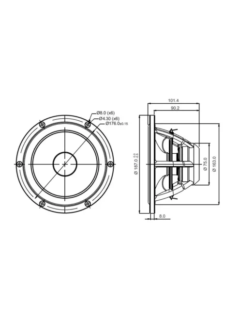 SATORI MW19P-4 7,5” mély-közép sugárzó