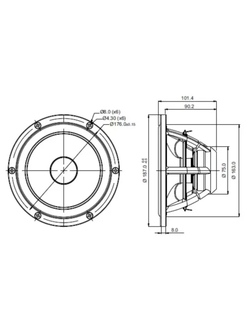SATORI MW19PNW-4 7,5" mély-közép sugárzó