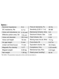 SB17NRXC35-8 6” mély-közép sugárzó - Hangfal/Hangfalépítés/Hangszóró/Mélyközépsugárzó,Több.../O