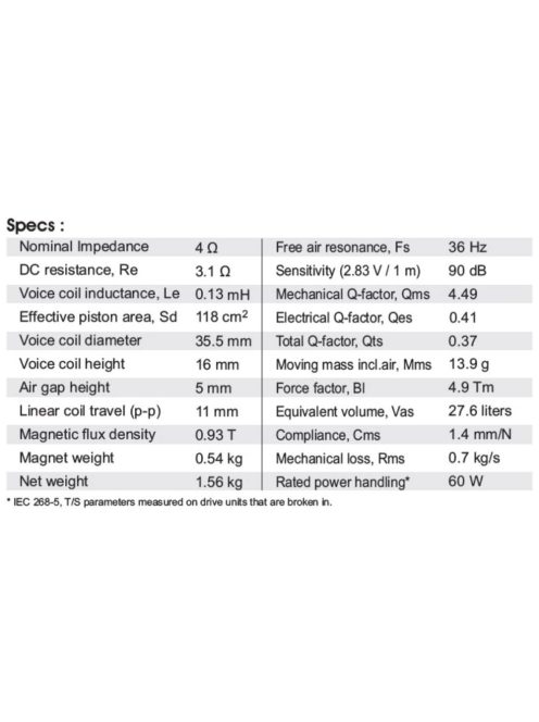 SB17NRX2C35-4ohm  6,5 midwoofer, 35mm VC - Hangfal/Hangfalépítés/Hangszóró/Mélyközépsugárzó,Tö"