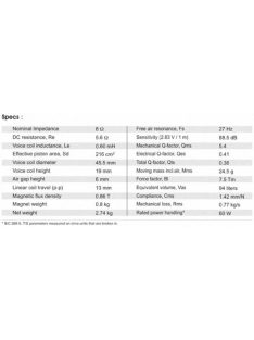 SB23NRXS45-8 8” mély-közép sugárzó - Hangfal/Hangfalépítés/Hangszóró/Mélyközépsugárzó,Több.../O