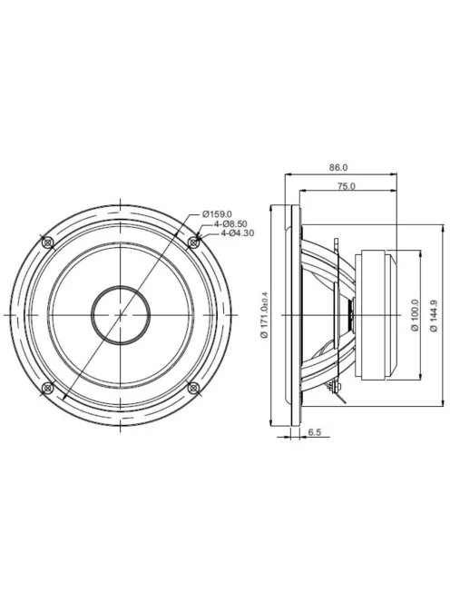 SB17MFC35-4 6” mély-közép sugárzó