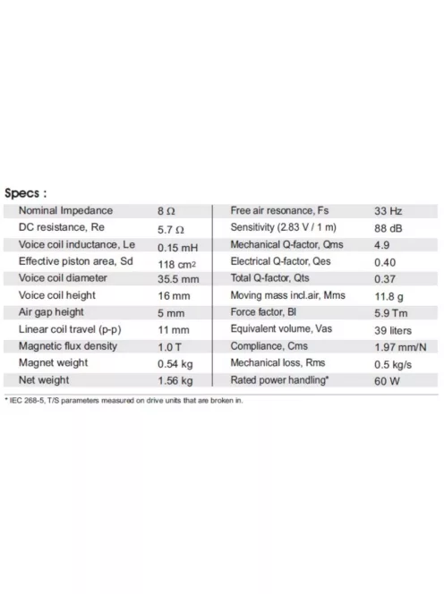 SB17MFC35-8 6” mély-közép sugárzó