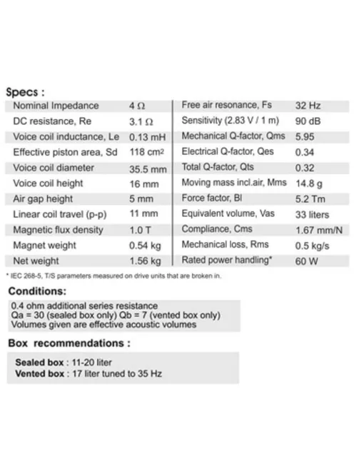 SB17NAC35-4 6” mély-közép sugárzó