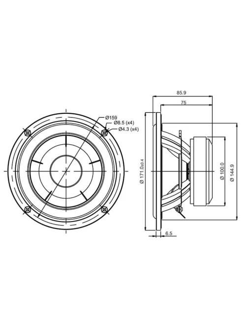 SB17NAC35-4 6” mély-közép sugárzó