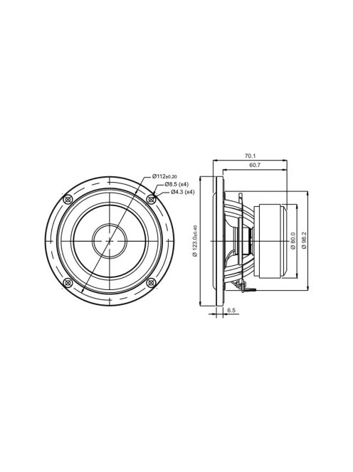 SB12CACS25-8 4" mély-közép sugárzó 25mm VC