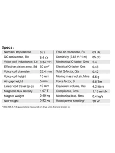 SB12NRXF25-8 4” mély-közép sugárzó