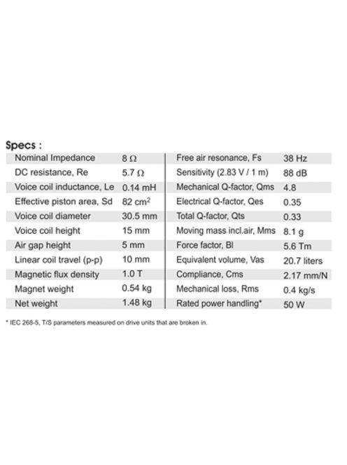 SB15NRXC30-8 5” mély-közép sugárzó - Hangfal/Hangfalépítés/Hangszóró/Mélyközépsugárzó,Több.../O
