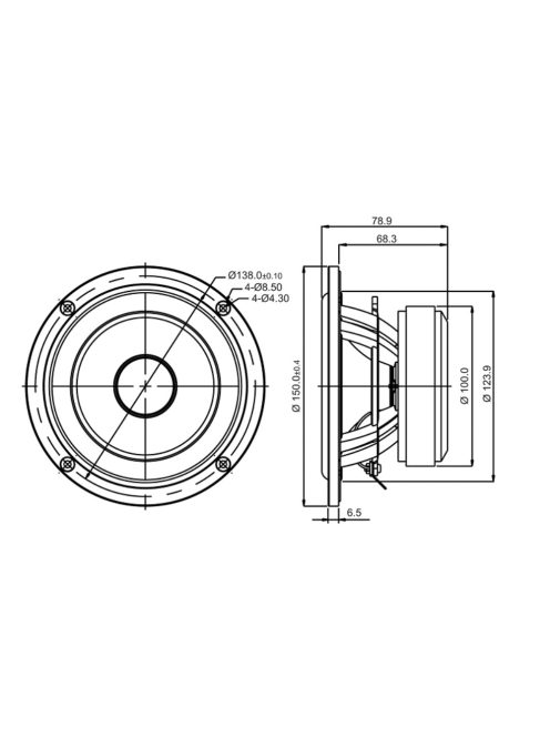 SB15NRXC30-8 5” mély-közép sugárzó - Hangfal/Hangfalépítés/Hangszóró/Mélyközépsugárzó,Több.../O
