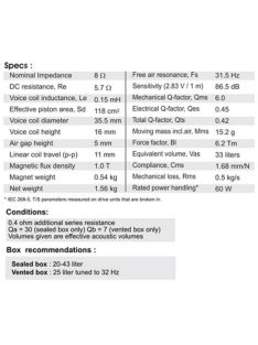 SB17NAC35-8 6” mély-közép sugárzó - Hangfal/Hangfalépítés/Hangszóró/Mélyközépsugárzó,Több.../Ot