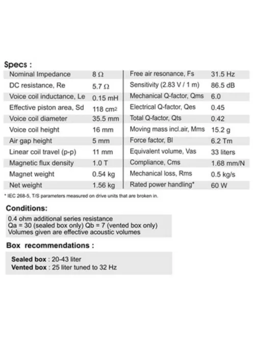 SB17NAC35-8 6” mély-közép sugárzó