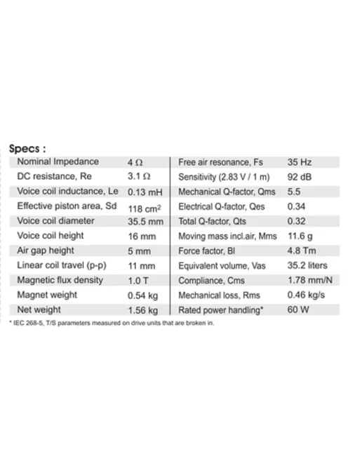 SB17NRXC35-4 6” mély-közép sugárzó