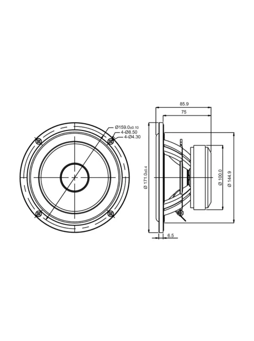 SB17NRXC35-4 6” mély-közép sugárzó