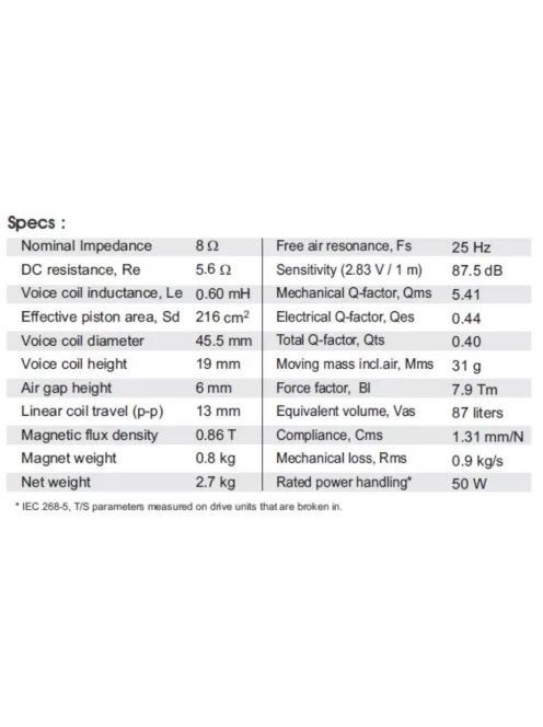 SB23CACS45-8 8" mély-közép sugárzó