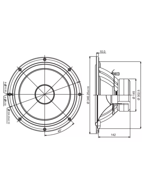 SB34NRX75-6 12” mélysugárzó