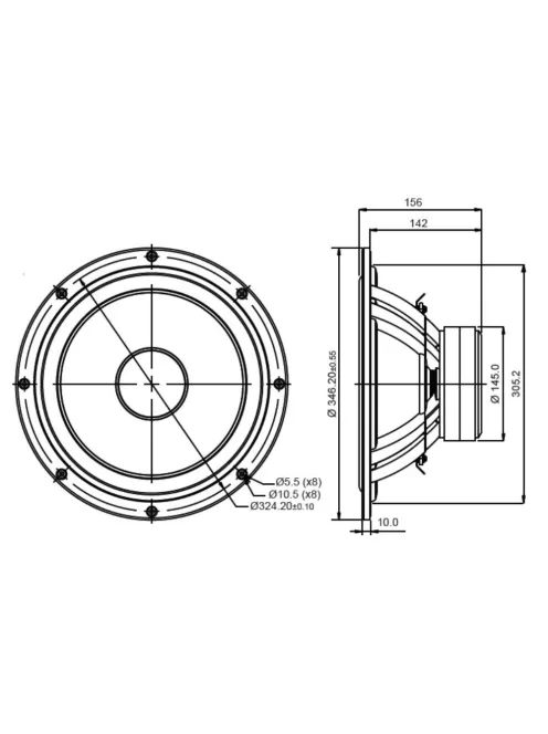 SB Acoustics SB34NRX75-16ohm 12" woofer, 75mm VC