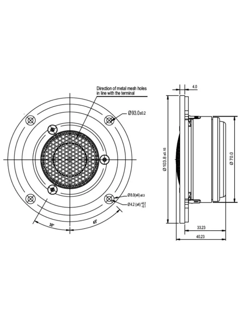 SB29BAC-C000-4ohm Beryllium tweeter