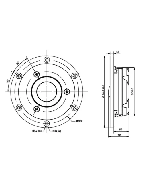 SB Acoustics Satori TW29DN-8, Ohm selyem dóm, neodímium, ezüst