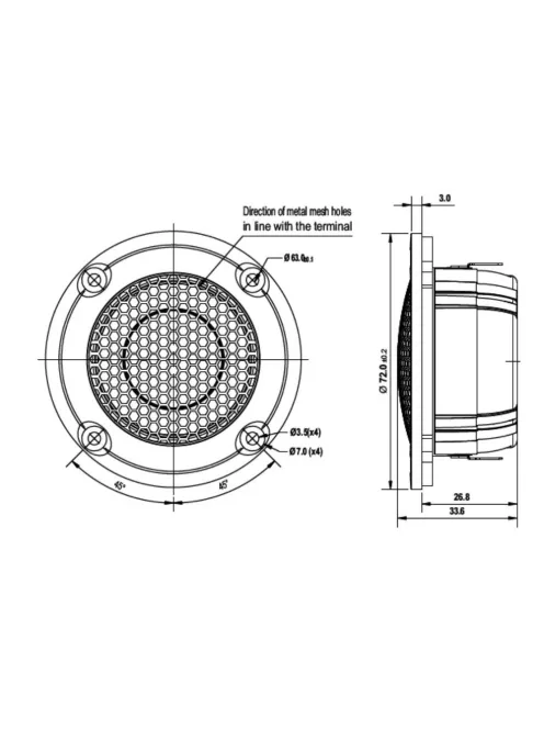 SB Acoustics SB29BNC-C000-4 Ohm berillium dóm - árnyékolt neodímium motor