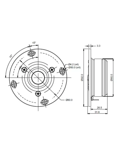 SB Acoustics SB21SDC-C000-4, 4 Ohm dóm