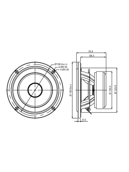 SB Acoustics SB15NRX2C30-4, 4 Ohm 5” mély-közép sugárzó