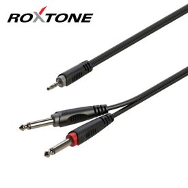   Roxtone SAYC130L3 3,5 sztereó Jack - 2x6,3 monó Jack kábel, 3m